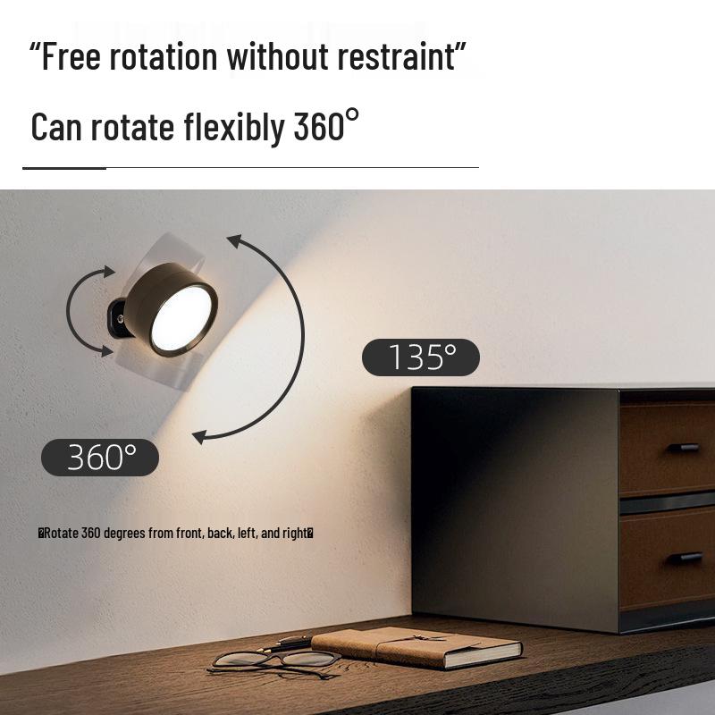 Wireless LED Magnetic Wall Lamp for Bedroom and Stairs with Night Light and Wireless Charging