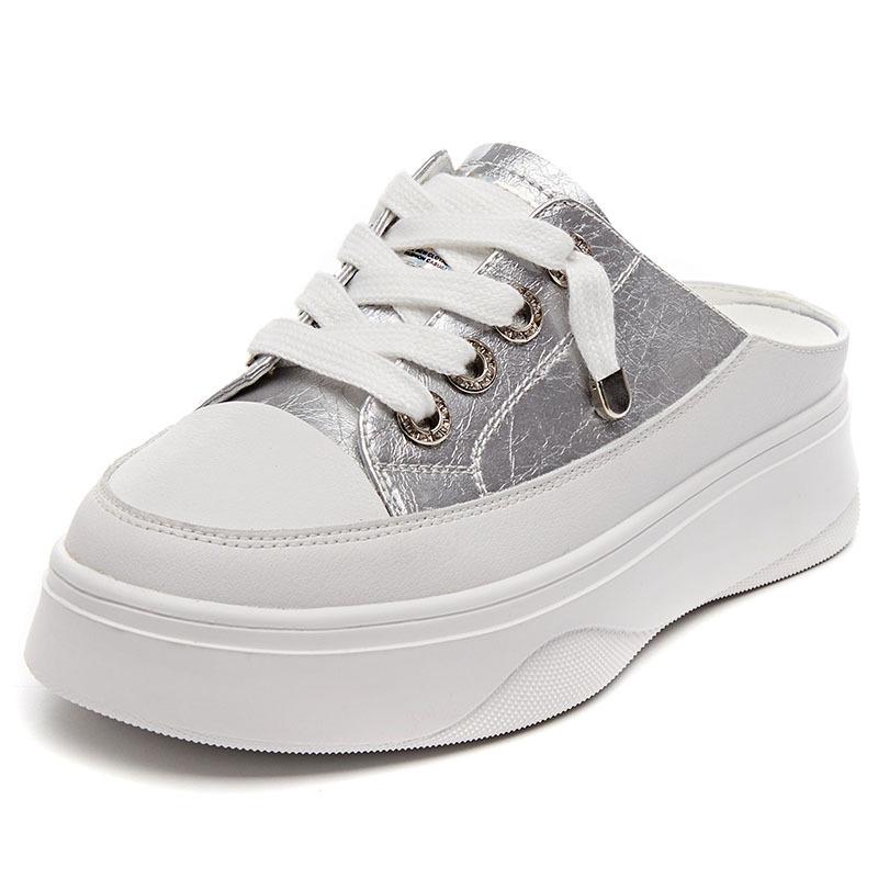 Spring Summer Women Shoes flat sneakers women casual shoes low upper lace up platform woman white shoes2025