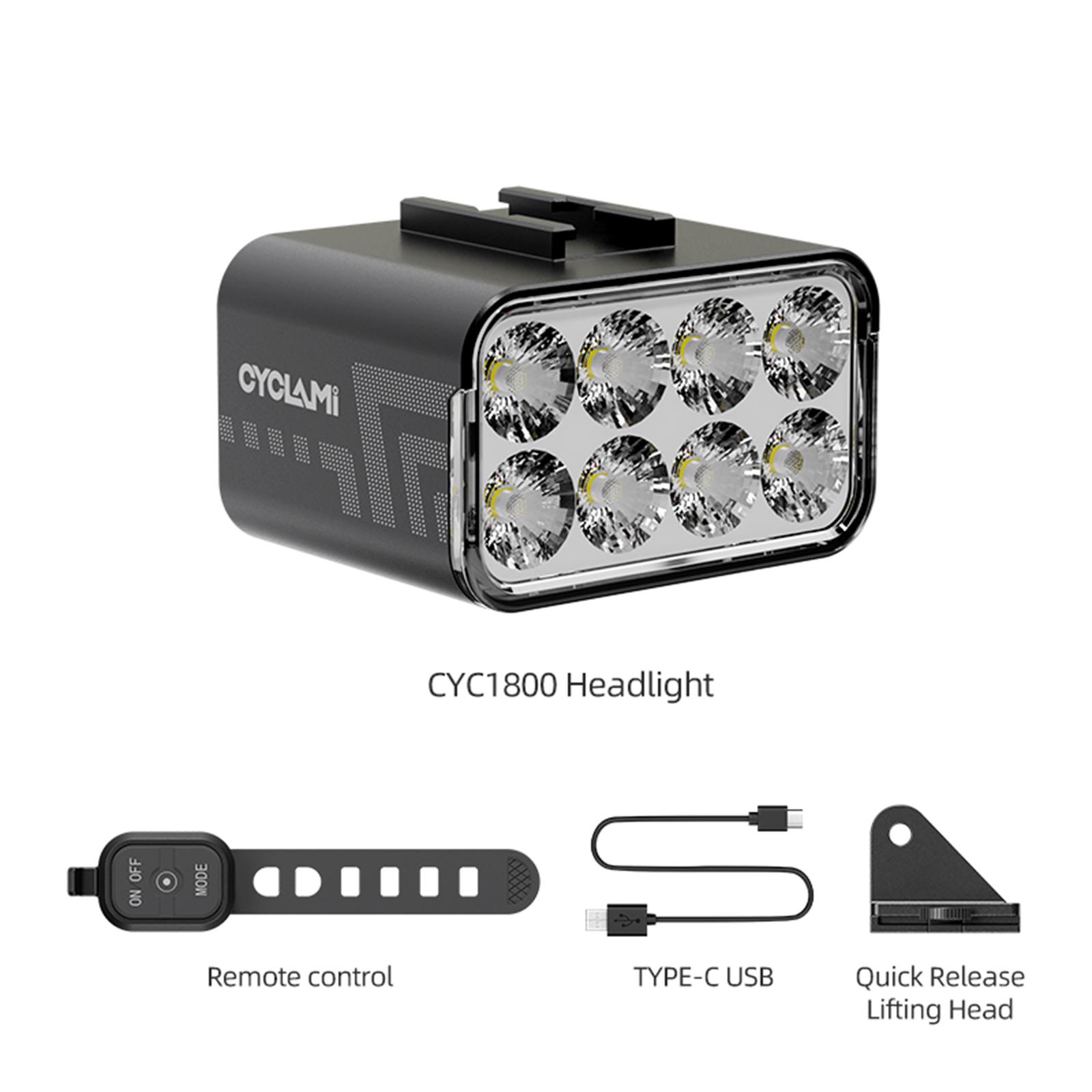 CYCLAMI Bicycle Front Light 8 LED Rechargeable High Brightness Waterproof Bike Headlamp MTB Cycling Lantern Bike Accessories CYC1800