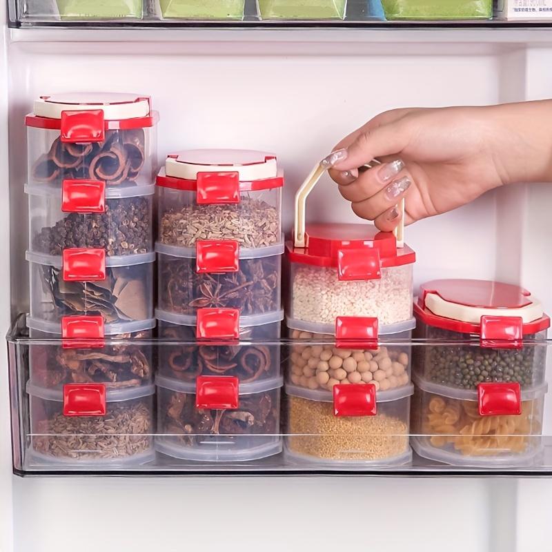 Stackable sealed storage box with handle and snap-on lid - durable leak-proof organizing box