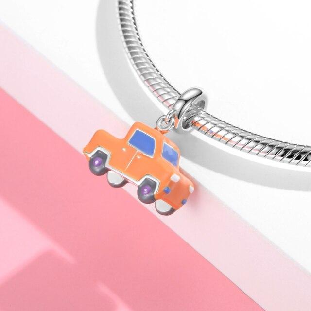 Car Club Series 925 Sterling Silver Beads Shop Car Fire Truck Truck Jeep Excavator Diy Bead Fit Bracelet Jewelry
