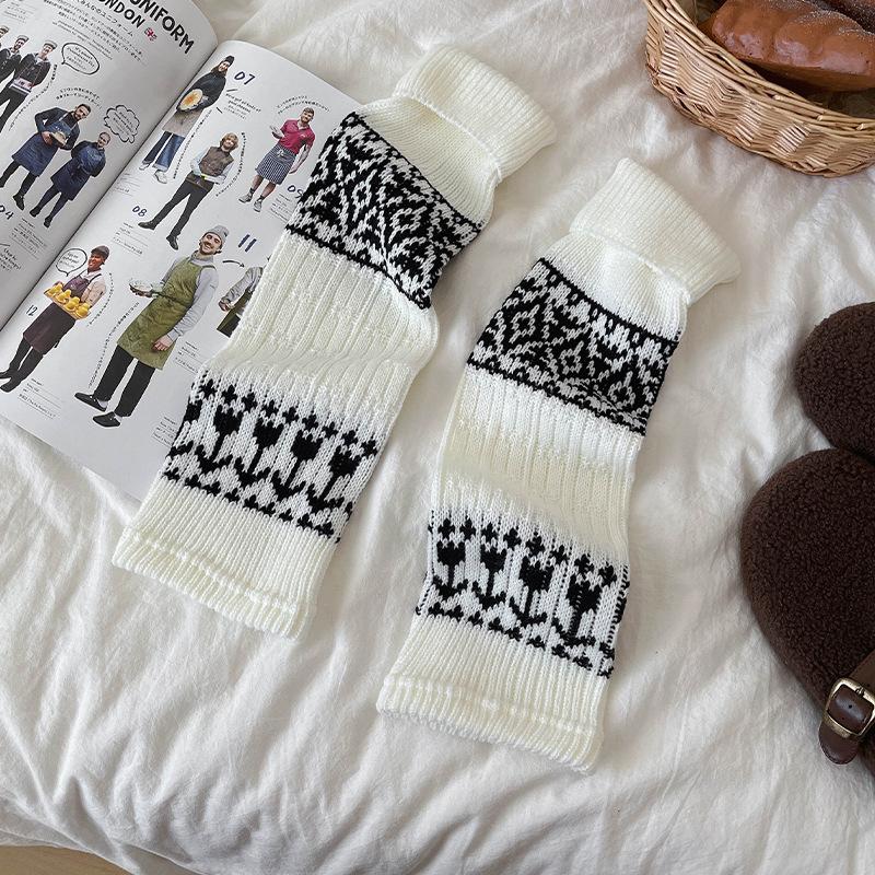 Thickened Retro-Style Sock Covers, Piles Of Socks, Warm And Slimming Calf Covers, With Snow Boot Leg Covers