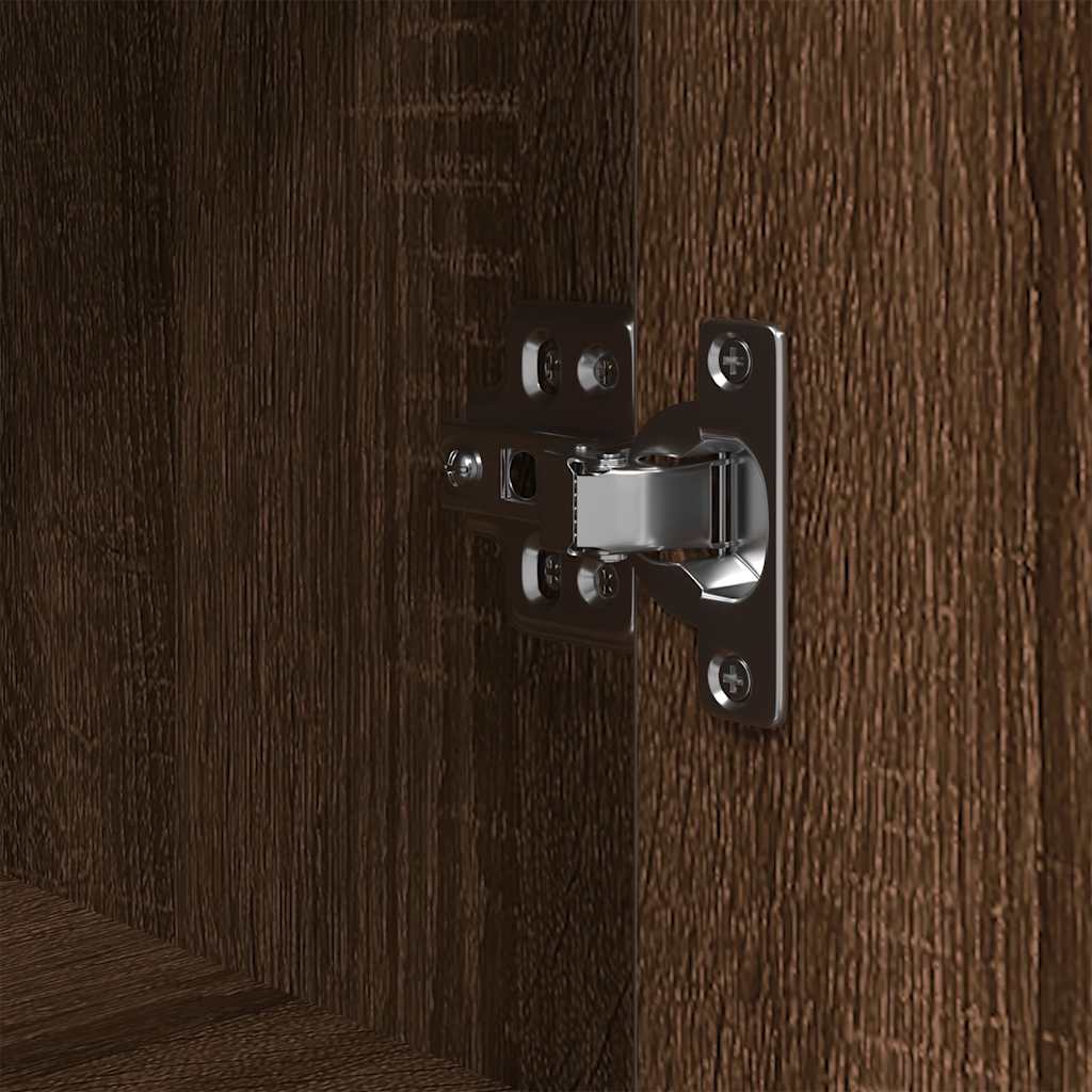 Bathroom Cabinet with Shelves Brown Oak Effect 76.5 X 35 X 95 Cm