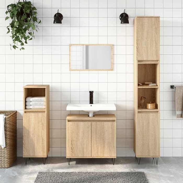VidaXL Armoire de bain chêne sonoma 58x33x60 cm bois d'ingénierie 831583