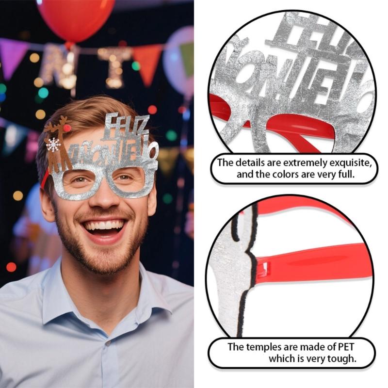 2026 Christmas Eyewear For Costumes Adults Kids Reusable Party Props Foldable Frame Costume Glasses