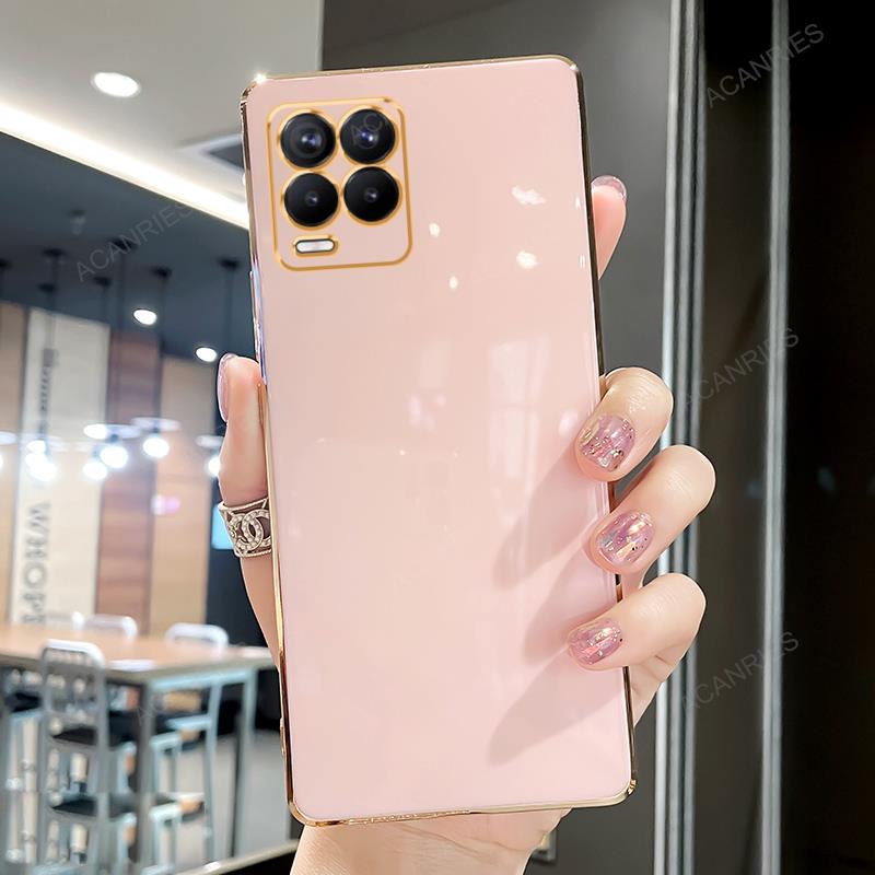 Luxuriöse, modische Hülle mit Überzugsringhalter für Oppo Realme 8 7 Pro 8i 4g Gt Neo 2 3t 5 Master Edition 5g mit Ständer, Silikon-Rückseite