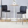101cm High Black PU Material Bar Stool Two-Piece Set: Ergonomic Backrest, Comfortable and Stylish