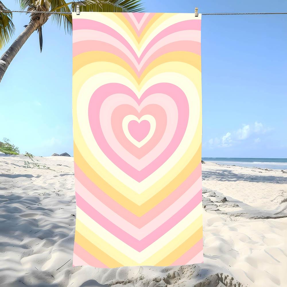 Macaron Sweet Wave Towel Beach Towel Oversized Super Absorbent Soft Swim Beachtowels For Men, Women