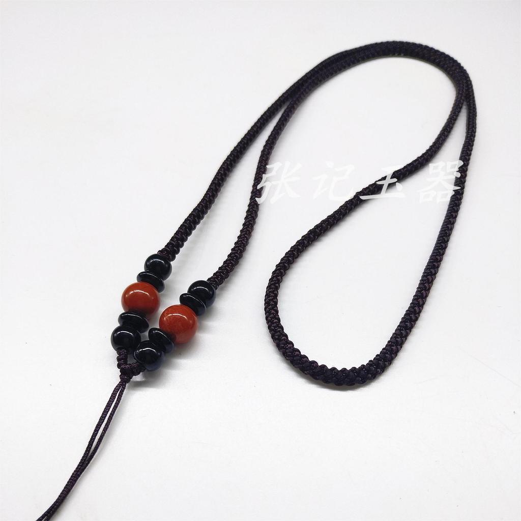 Ethnic Jade & Red Agate Necklace with Pendant for Men and Women