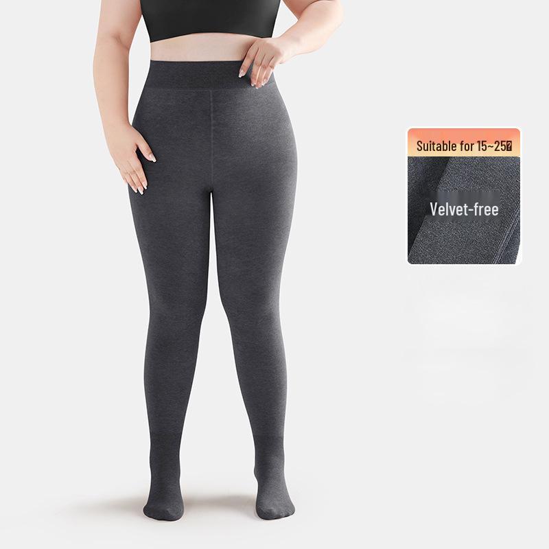 Warm Seamless High-Waisted Footed Leggings for Plus Size Women and Girls - Non-Slip Autumn/Winter