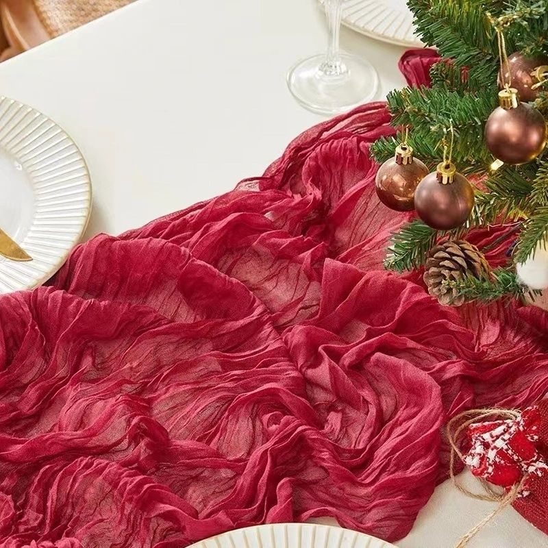10 Pack Cheesecloth Table Runner 35x120Inch Boho Gauze Cheese Cloth Table Runners for Wedding Party Baby Shower Birthday Home Decor