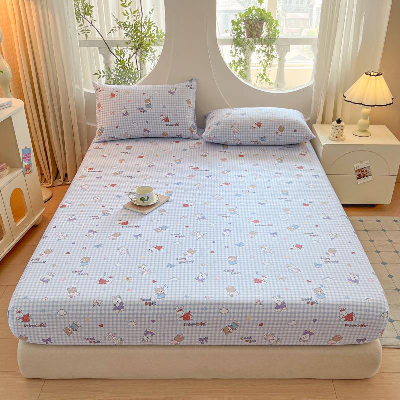 100% Cotton Fitted Sheet: Soft, Printed, Moisture-Wicking, Sweat-Absorbing, Anti-Static Mattress Protector