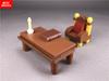 Non-Toxic Set Moc Bricks Diy Brown Classical Desk And Chair And Bookshelf Building Blocks Assembled Toys For Children Kids Xmas Gifts