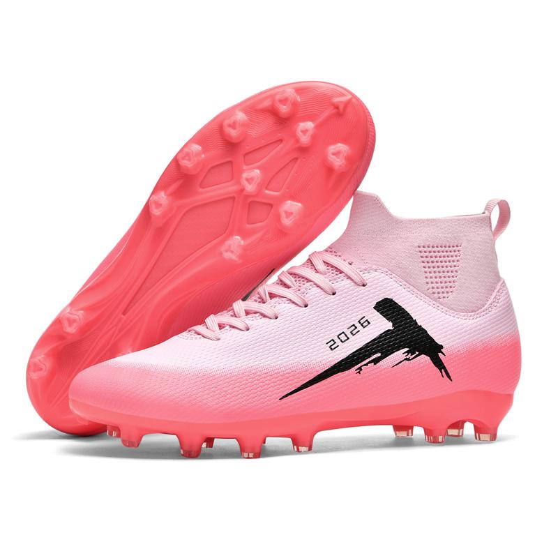 

Мужские футбольные бутсы Профессиональные бутсы Оригинальные детские футбольные кроссовки Тренировки на траве Детские нескользящие футбольные бутсы 45 розовый