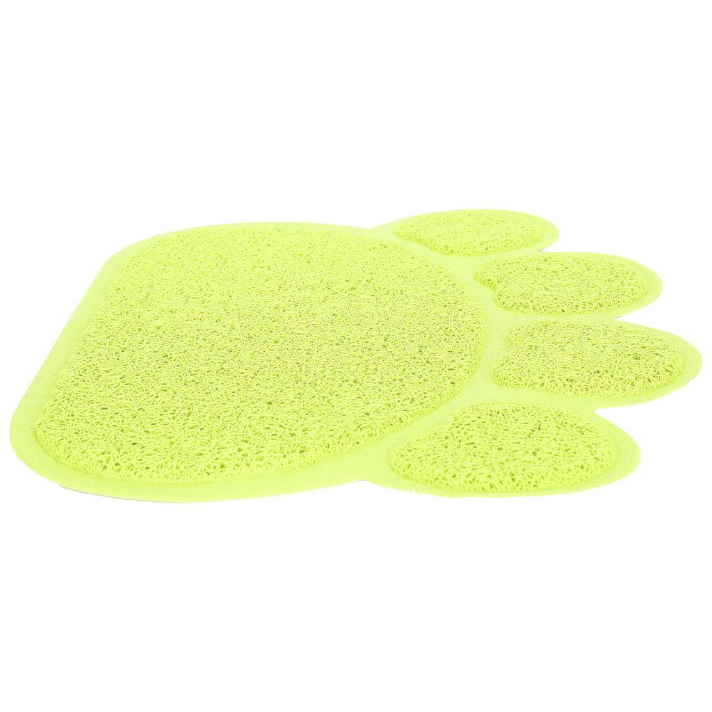 PVC-Katzenstreu-Matte, wasserdicht, rutschfest, Pfotenform, Futternapf, Tischset, Heimtierbedarf(Grüne Pfote