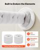 30.5m Mini Split Line Set, 9.5 & 15.9mm OD AC Copper Tubing Pipe, 3/8 White PE Thickened Insulated Coil with Flared Nuts, Strapping Tapes, for Mini