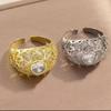 Vintage Luxury Bright Cubic Copper Zirconia Ring Fashionable Adjustable Rings For Women Parties Weddings Jewelry Gifts