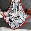 New 90cm Abstract Plants Print Square Silk Feeling Twill Scarf Women Spring Hair Band Hijab Foulard Neckerchief Shawl Wraps 2025