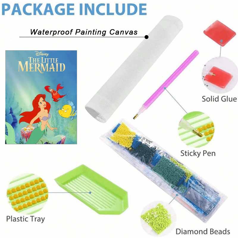 Disney Diamond Painting Set The Little Mermaid Classic Home Decor Craft, Perfect Handmade DIY Gift Idea