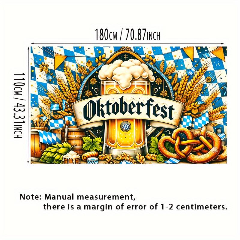 Oktoberfest Theme Banner 1 Piece - Traditional German Celebration Background, Beer and Pretzel Design