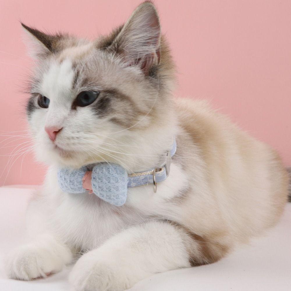 

Multicolor Cat Bow Tie Cotton Pet Bowknot Collar Cat Bow Polka Dot Collar Photograph