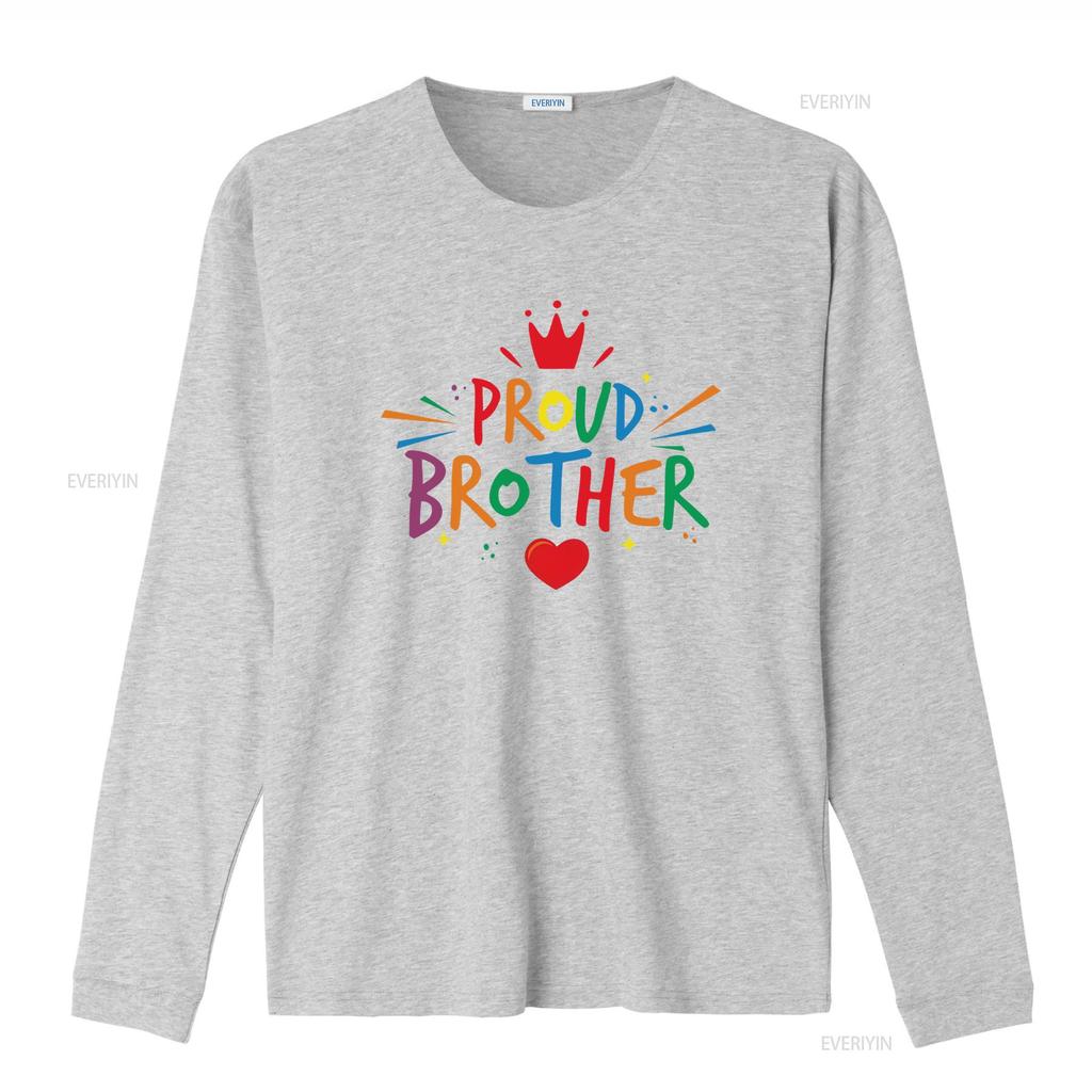 Colorful Proud Brother T Shirt for Men with Crown and Heart Design Perfect Celebrations Vintage Washed Designer Clothes