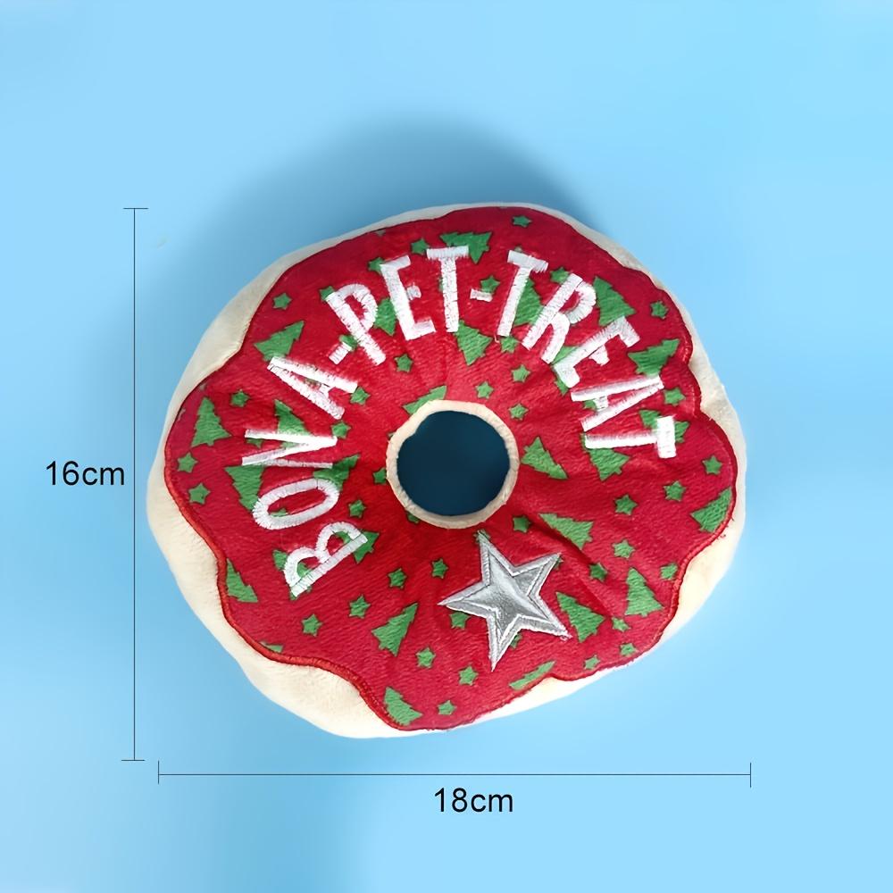 Christmas Plush Donut Pet Toy, Dog Squeaky Toy, Chew Toys For Dogs