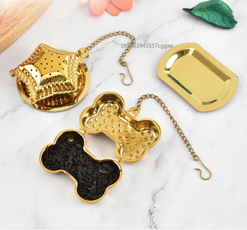 1 Stück Edelstahl Tee Gold Infuser Kugel Netzsieb Kaffee Diffusor Griff Kugel Kräuter Gewürz Filter Teebeutel Difusor Filter