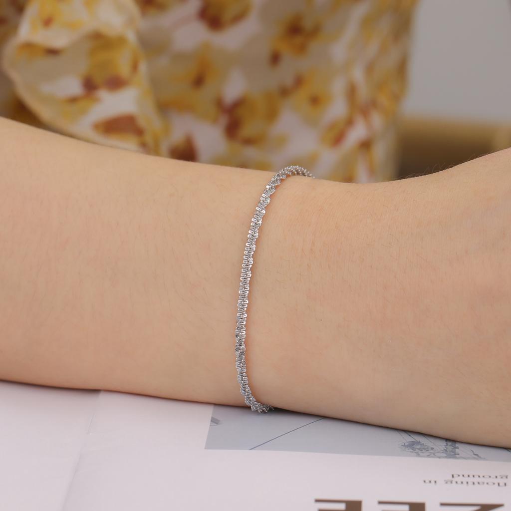 Sparkling Chain Bracelet Women Stainless Steel Gold Adjustable Bracelets Minimalist Jewelry Valentine Gift