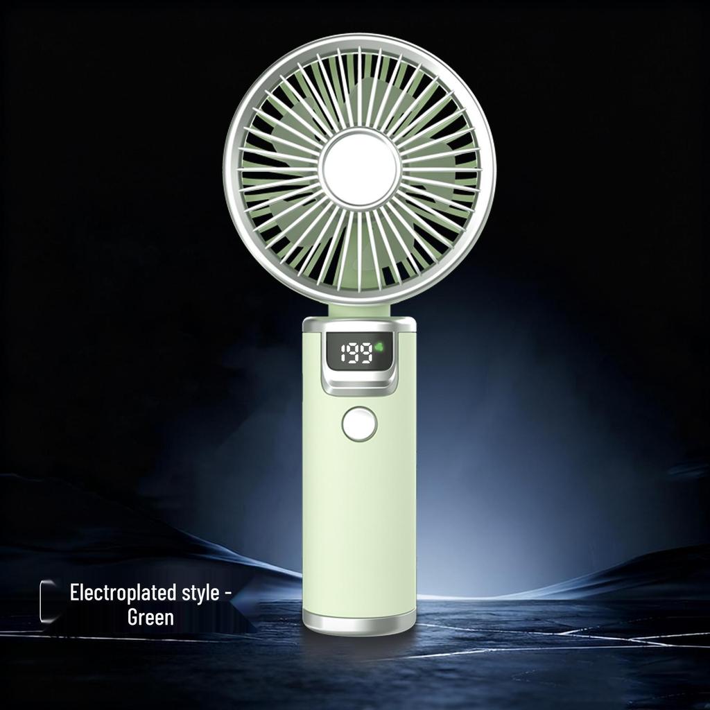 High-Speed Handheld USB Rechargeable Mini Fan with Digital Display