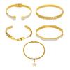 18K Gold-Plated Stainless Steel Zirconia Diamond Clasp Bracelet - European & American Fashion Knotted Irregular Light Luxury Style.