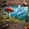 Magical Enchanted Mushroom Forest Large Game Playmat Non Slip Rubber Table Mat Stitched Edge For Card Game Laptop Gaming