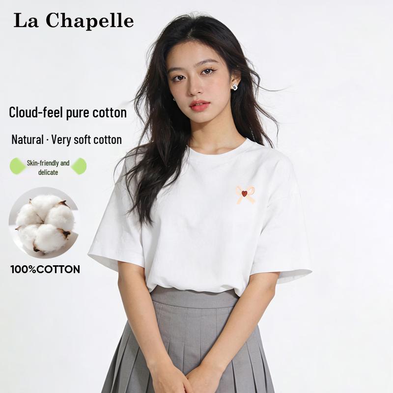 La Chapelle Japanese Style Cotton Bow T-Shirt L