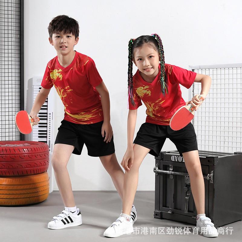 Kids Quick-Dry Badminton Set Sportswear Uniform Training Practice Lightweight Athletic Outfit