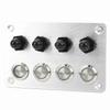4 Gang Marine Switch Panel Blue LED Self Locking Push Button DC12V 16A Universal for Car Boat RV Tru