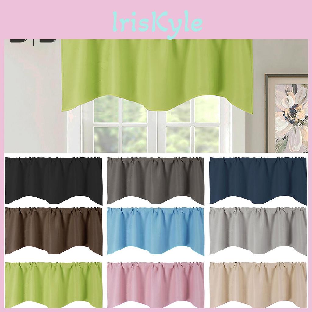 Home Short Through Rod Decor Curtain Room Balcony Kitchen Window Valance