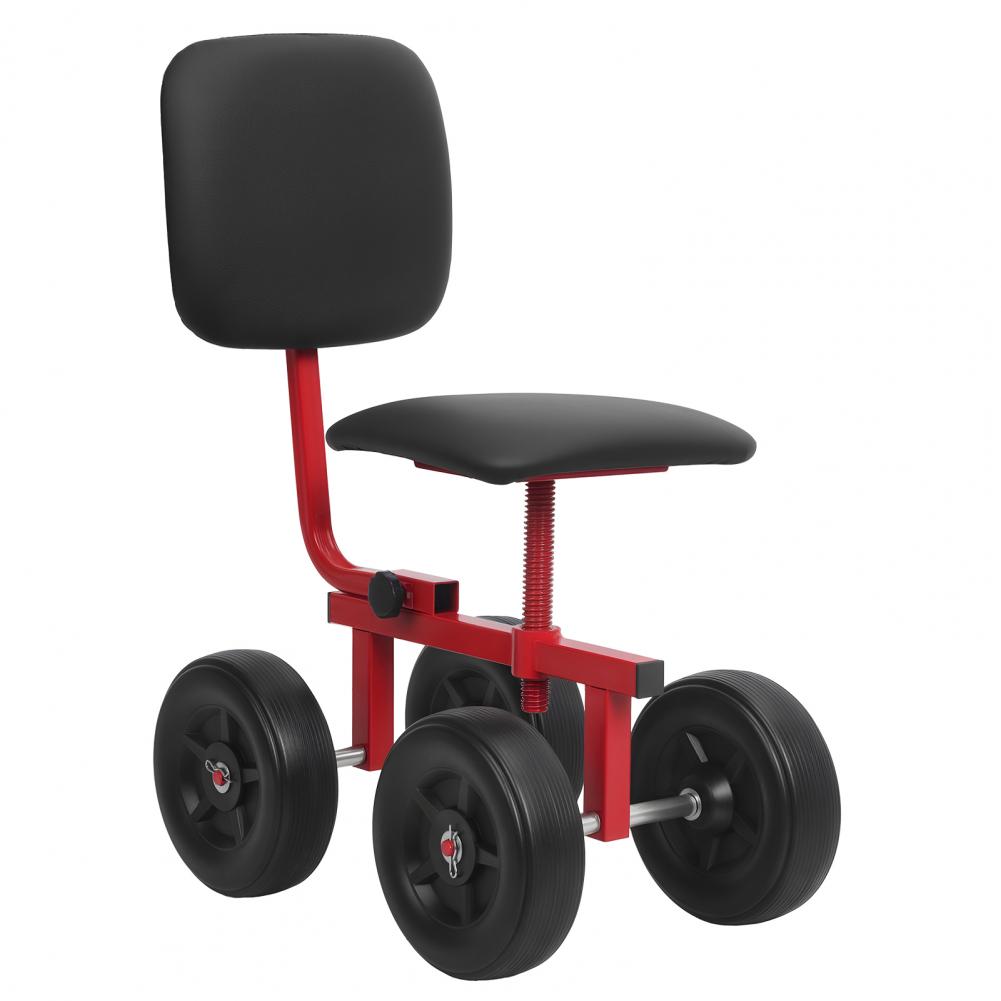 Verstellbarer rollender Gartensitz mit Rückenlehne und Rädern Mobiler Hofroller für Pflanz- und Gartenarbeiten Hocker