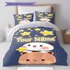 Bear Panda Night Custom Name Pattern Bedding Quilt Set Quilt Cover Pillowcase Home Birthday Gift(1 * Duvet Cover + 2 * Pillowcase, Without Core)