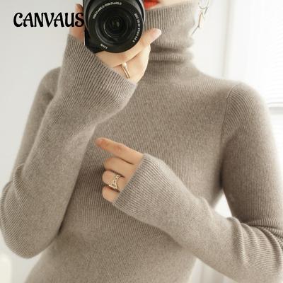 Autumn and Winter Women's Sweater Bottoming Shirt Loose Stacked Collar High-necked Sweater Women Knitwear Long-sleeved Inner Bottoming Shirt Tops