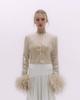New Long-Sleeved Suit Slim-Fitting European And American Rhinestones Super Flash Nightclub Style Fashionable Sexy Feather Top