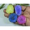 255Cts. Dyed Solar Durzy Agate 4Pcs Crystal Loose Gemstone Lot 31X33-18X42MM A-229