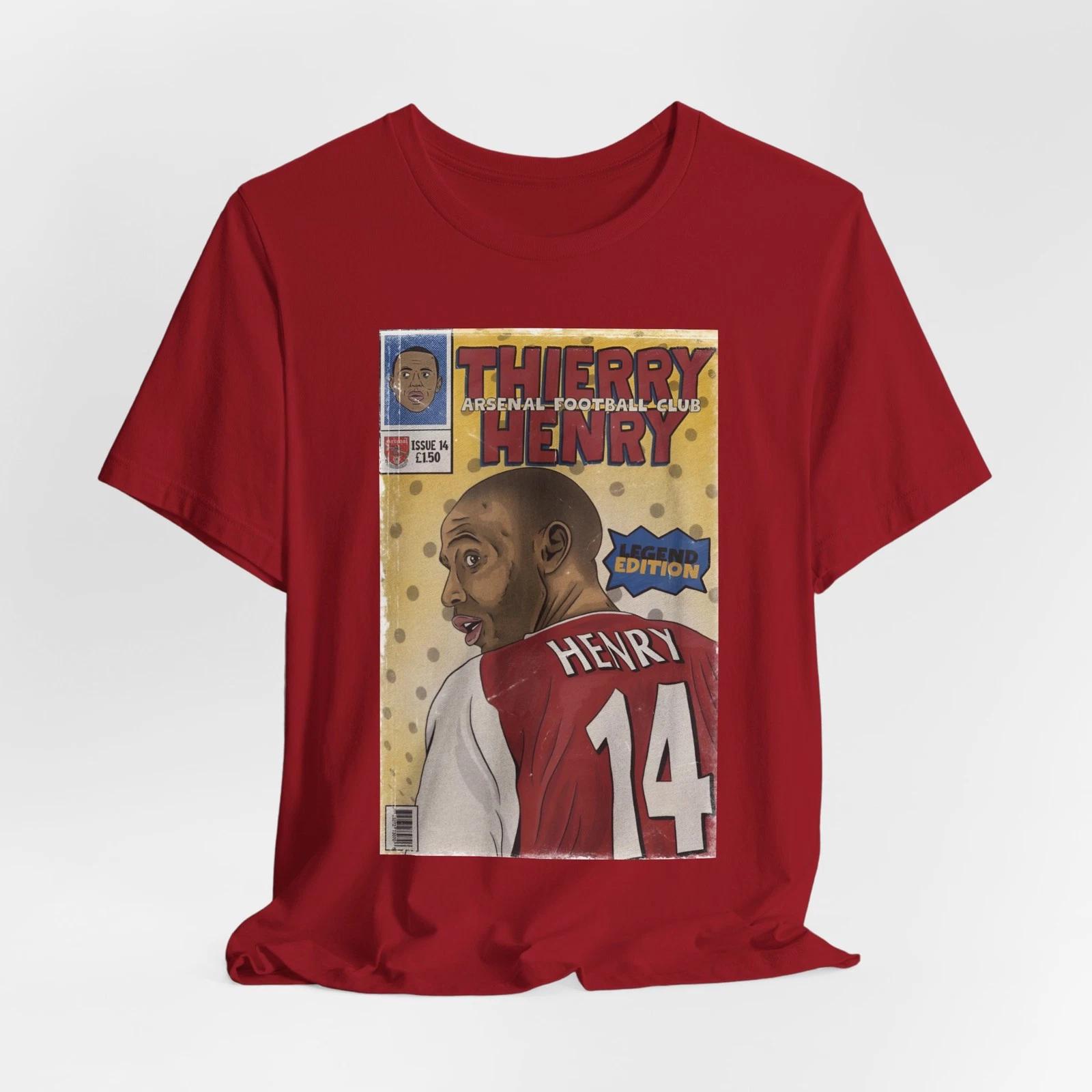 Thierry Henry Retro Comic Tee – Vintage Design for Soccer Legends Fans 110