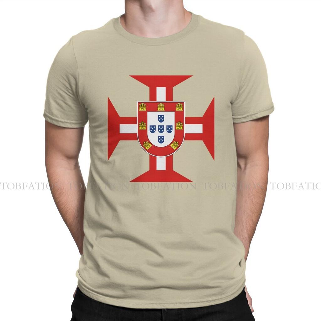Portuguese Templar Cross With Shield TShirt For Male Knights Templar Tops Novelty T Shirt Soft Print Loose Creative Gift