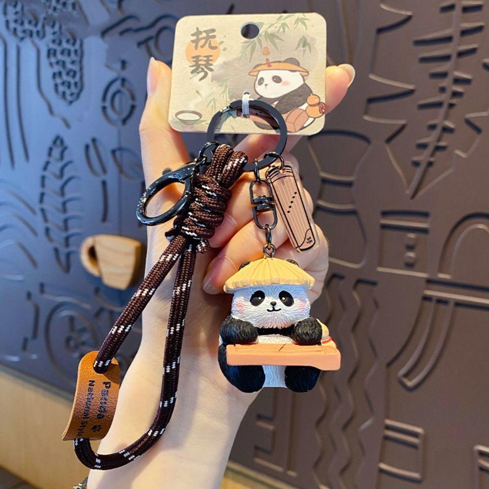 Cartoon Panda Puppen Anhänger Chinesischer Stil Auto Schlüsselanhänger Mode Panda Schlüsselanhänger Taschen Dekoration