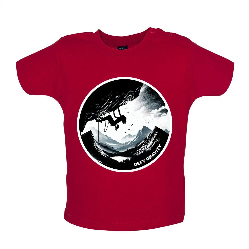 Defy Gravity Rock Climbing - Baby Kids Boys Girls Unisex T-Shirt / Babygrow - Climb Climber Love Rocks 160