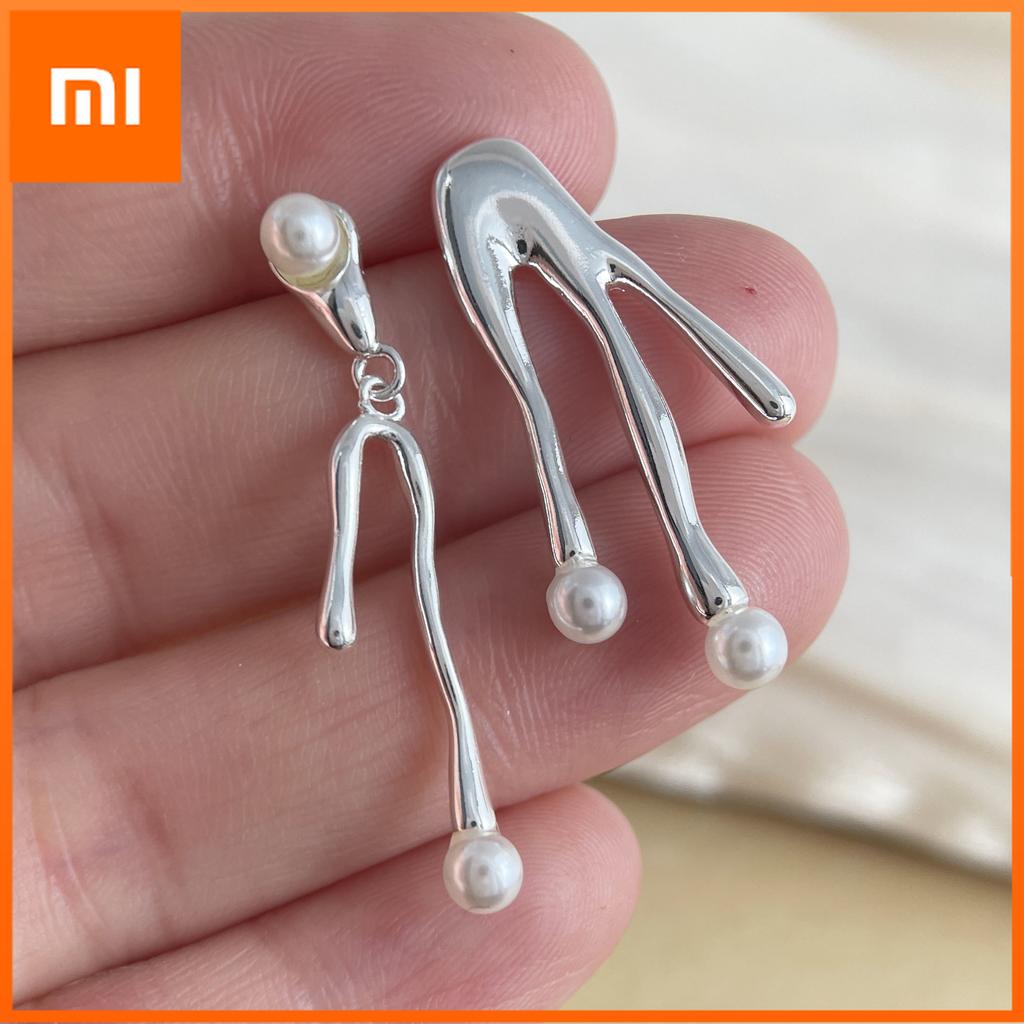 Xiaomi 925 Sterling Silver Earrings For Women Trendy Simple Wide Pearl Earring Jewelry Prevent Allergy Party Christmas Accessories