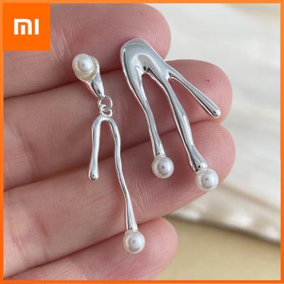 925 Sterling Silver Earrings For Women Trendy Simple Wide Pearl Earring Jewelry Prevent Allergy Party Christmas Accessories