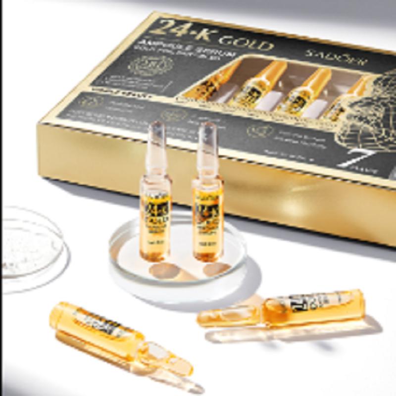 SADOER 24k Gold Ampoule Essence Moisturizing Brightening Hydrating Facial Essence Vitamin C Facial Essence