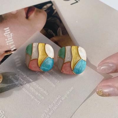 Trendy Niche Design Zinc Zinc Alloy Ear Studs Girl Stud Earrings Korean Style Earrings Women Square Earrings