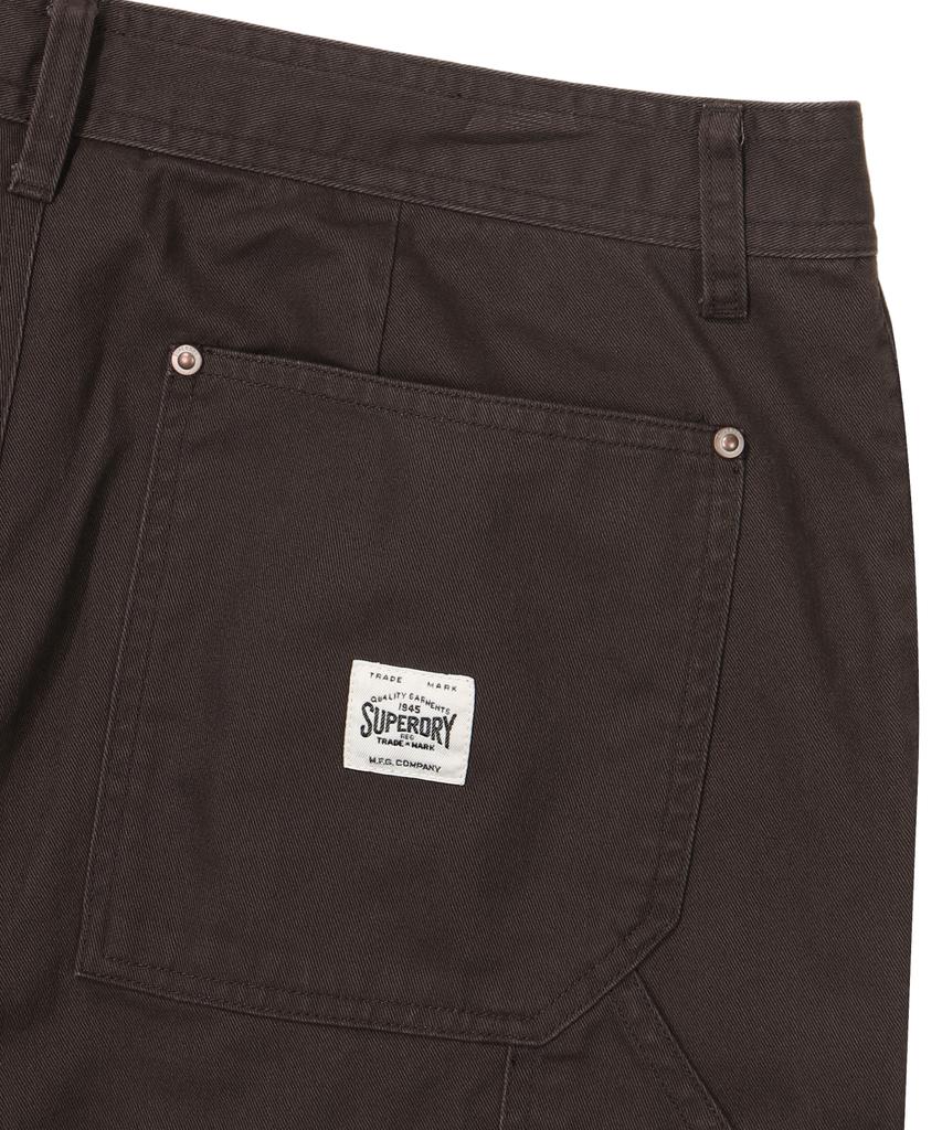 Syupeodeulai Corduroy Mix Straight Carpenter Pants Brown